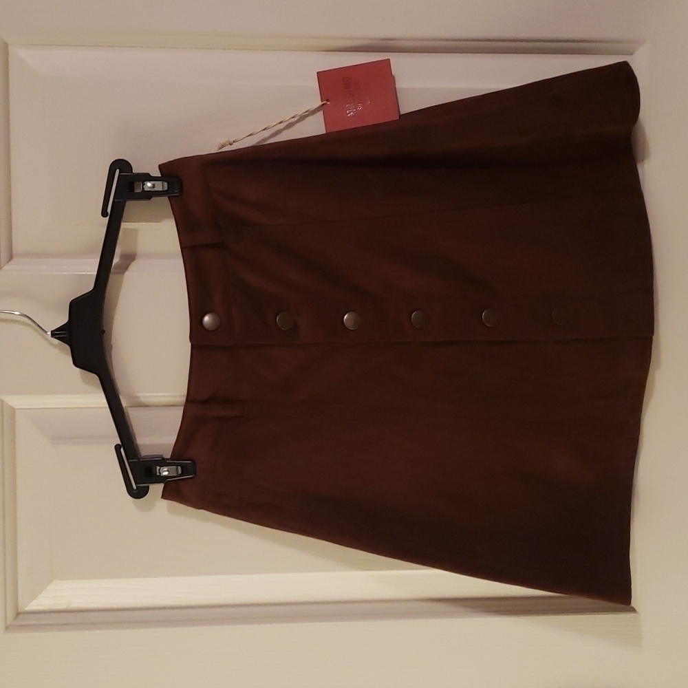 𝅺mossimo Supply Co. Brown Snap Front Skirt NWT